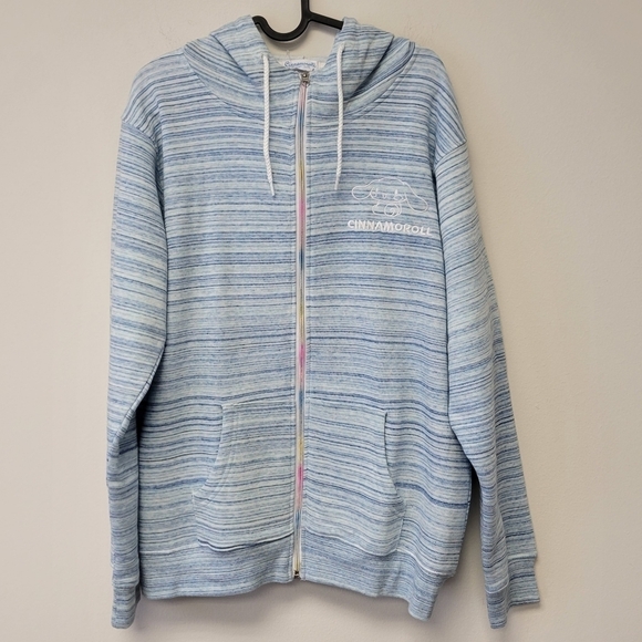 Sanrio Cinnamoroll Hooded Jacket Blue Stripe L - Picture 1 of 9
